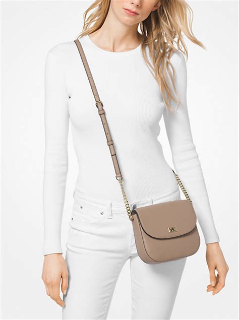 michael kors mott pebbled leather dome crossbody white|Mott Leather Dome Crossbody Bag – Michael Kors .